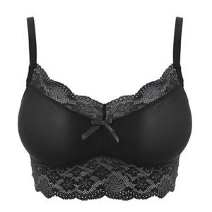Freya Fancies Bralette Black Lace Trim Size XL